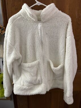 Cozy Cream Sherpa Zip-Up Hoodie